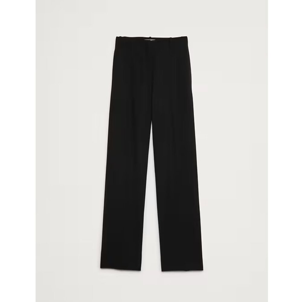 Banana Republic High-Rise Modern Straight Italian Wool Pant - Black
